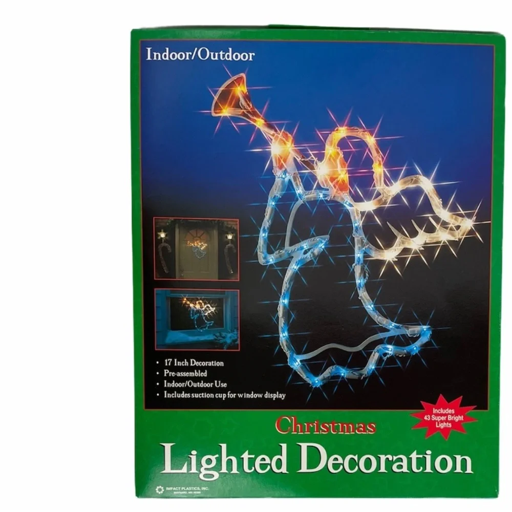 Angel Christmas Lights of Peace Holiday Decor Indoor Outdoor Decorations White
